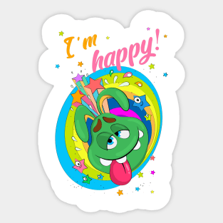 Funny smiling monster Sticker